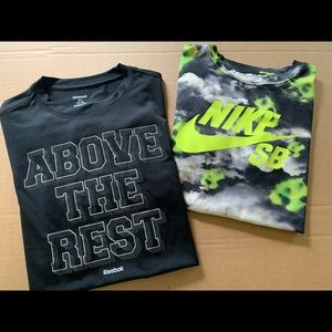 Boys Youth XL Reebok and LG Nike dri-fit shirts